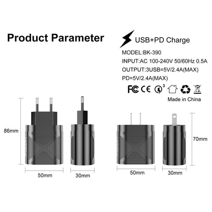 Chargeur 3 USB + PD de telephone portable