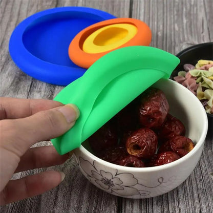 4 couvercles de conservation des  légumes en silicone