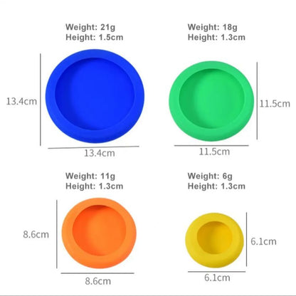 4 couvercles de conservation des  légumes en silicone