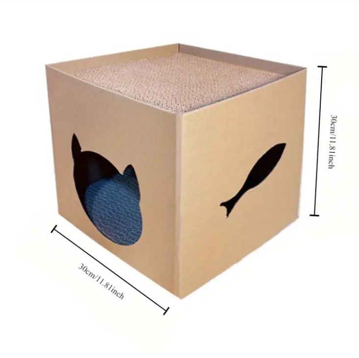 Maison à gratter en carton pour chats