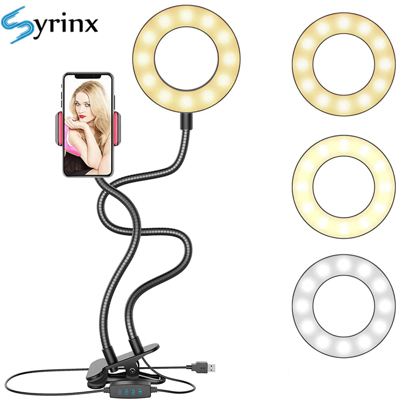 Ring Light et support de téléphone  flexible 3 lumières