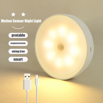 Veilleuse lampe LED Ronde avec bouton ou avec un capteur de mouvement