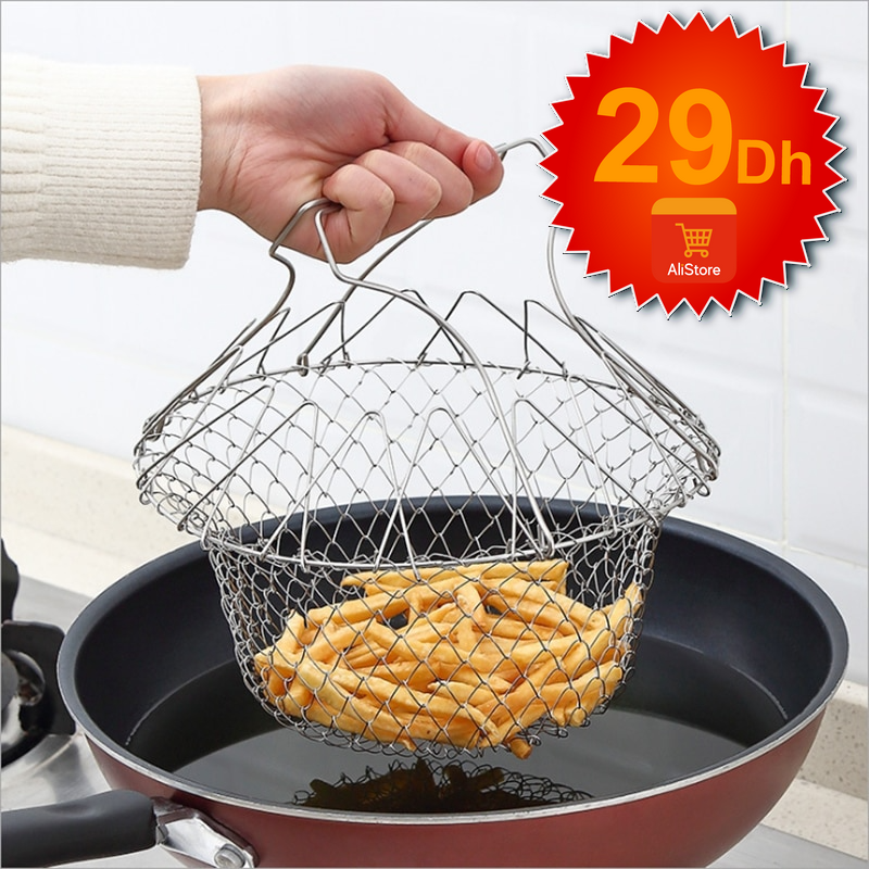 Panier à frites filet de cuisson pliable