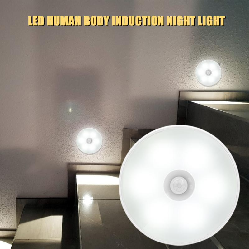 Veilleuse lampe LED Ronde avec bouton ou avec un capteur de mouvement