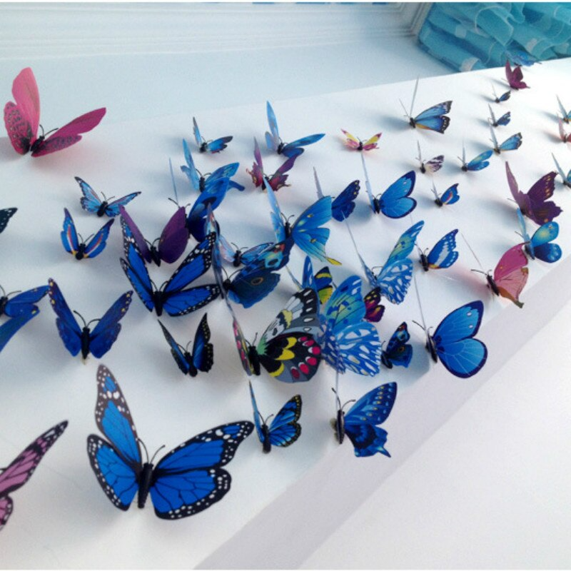 12 pièces ensemble d'autocollant de papillon 3D