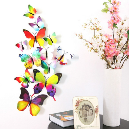 12 pièces ensemble d'autocollant de papillon 3D