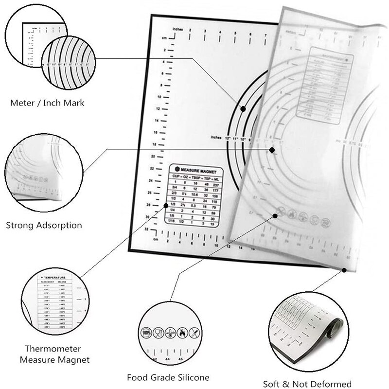 Tapis de pâte à pétrir en silicone